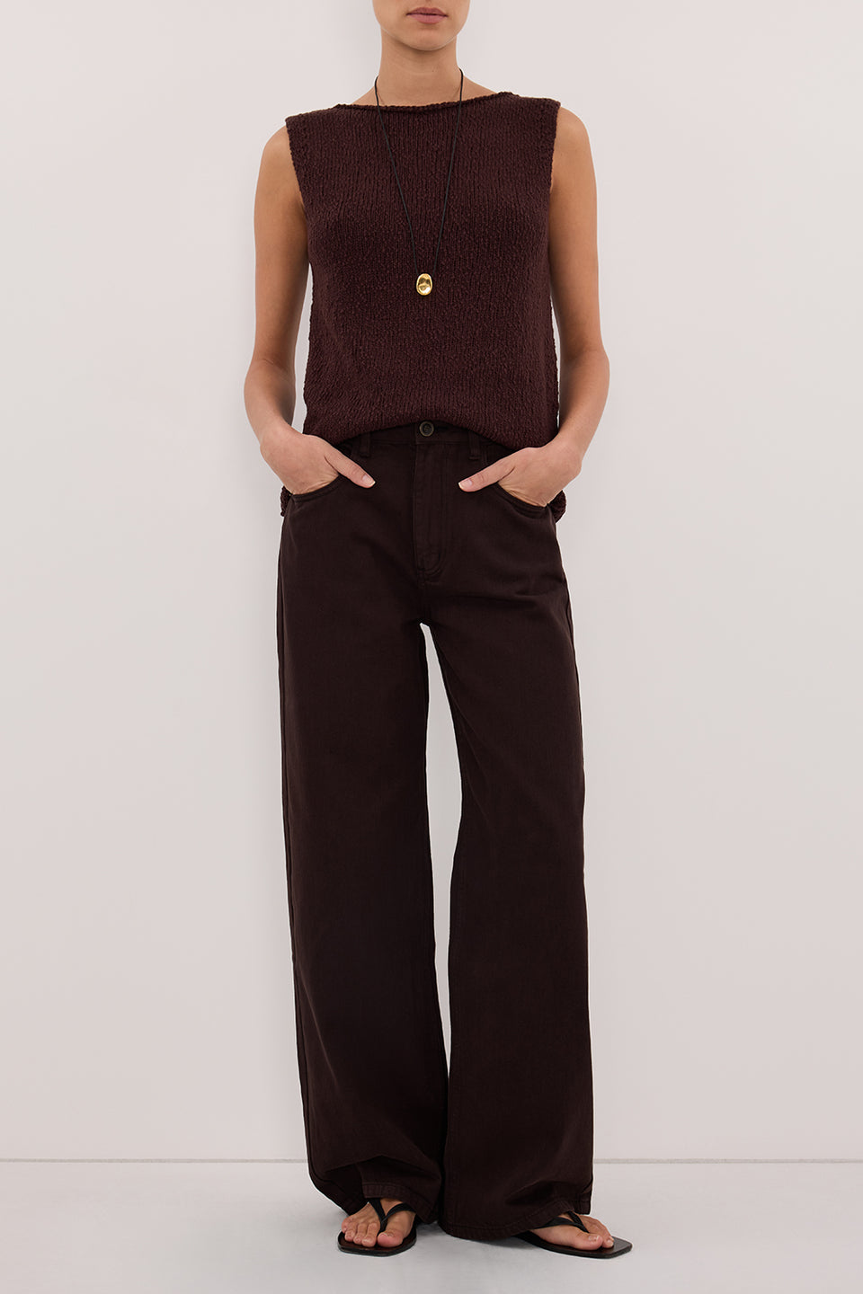 REAGAN 2.0 BURNT CHOC SLOUCHY JEAN Clothing DISSH Boutiques