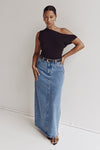 JOPLIN VINTAGE BLUE DENIM MIDI SKIRT