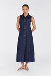 LENNON INDIGO DENIM MIDI DRESS