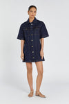 ALFRED INDIGO DENIM MINI DRESS