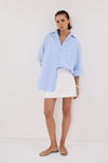 RHEA BLUE OVERSIZED COTTON SHIRT
