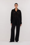 LOULA BLACK LACE LONG SLEEVE SHIRT