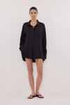 PERCY BLACK SILK LONG SLEEVE SHIRT