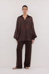 MILLER DARK CHOC RAMIE LONG SLEEVE SHIRT