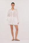 MILLER WHITE RAMIE LONG SLEEVE SHIRT