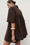 ELARA CHOCOLATE SHORT SLEEVE SHIRT