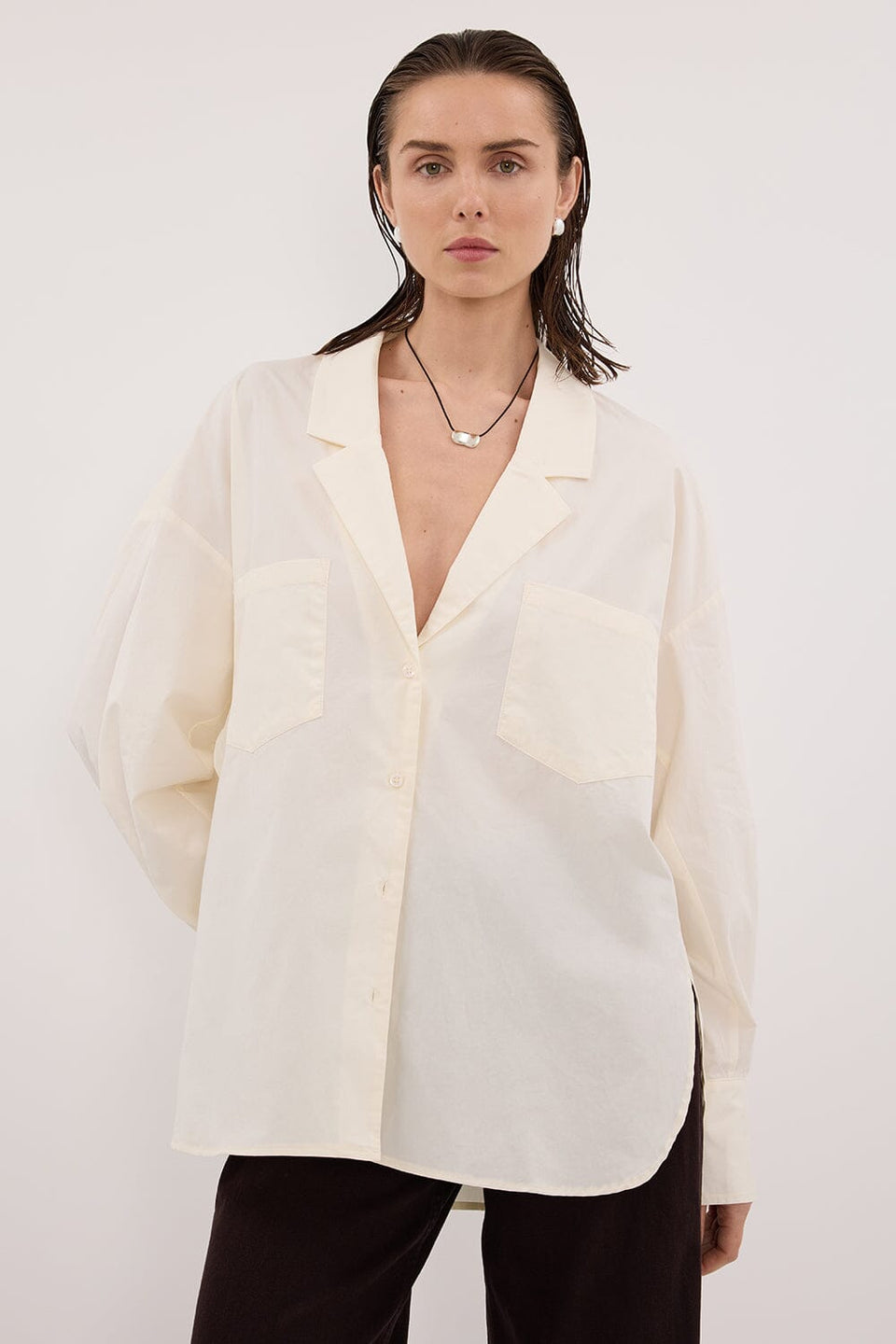 IRENE BUTTER LONG SLEEVE NOTCH COLLAR SHIRT Clothing DISSH Boutiques