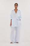 ELLIS ICE BLUE LONG SLEEVE LINEN SHIRT - PRE ORDER