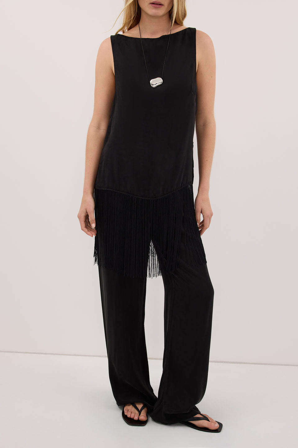 ADDIE BLACK CUPRO DRAWSTRING PANT
