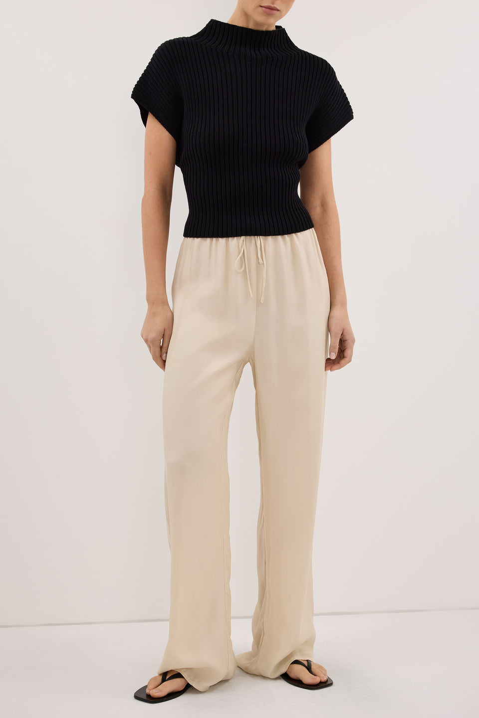 ADDIE STRAW CUPRO DRAWSTRING PANT