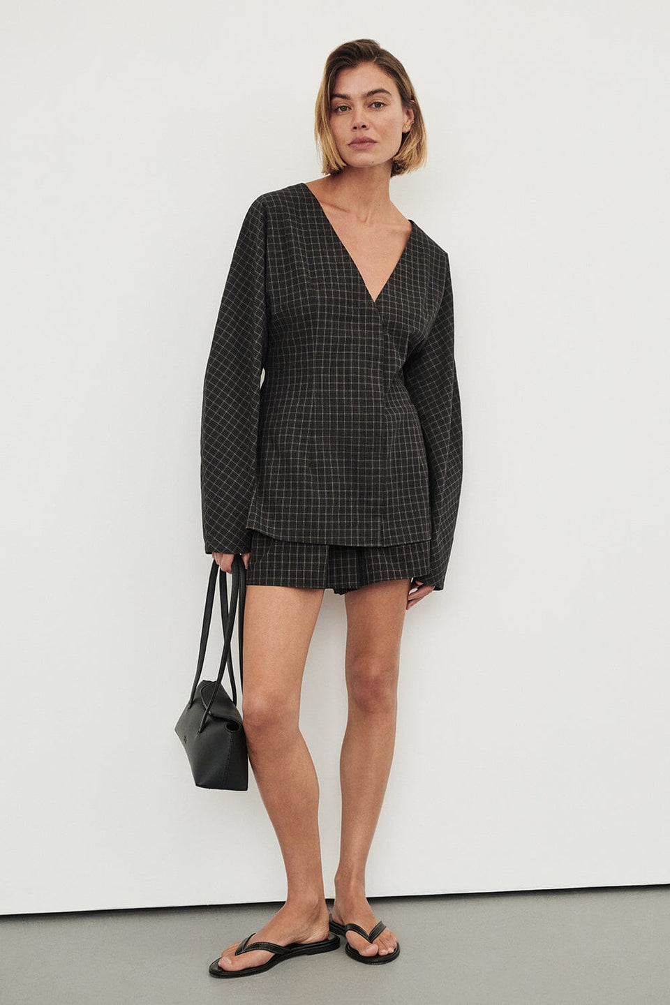 TOVA INK CHECK FITTED SHIRT