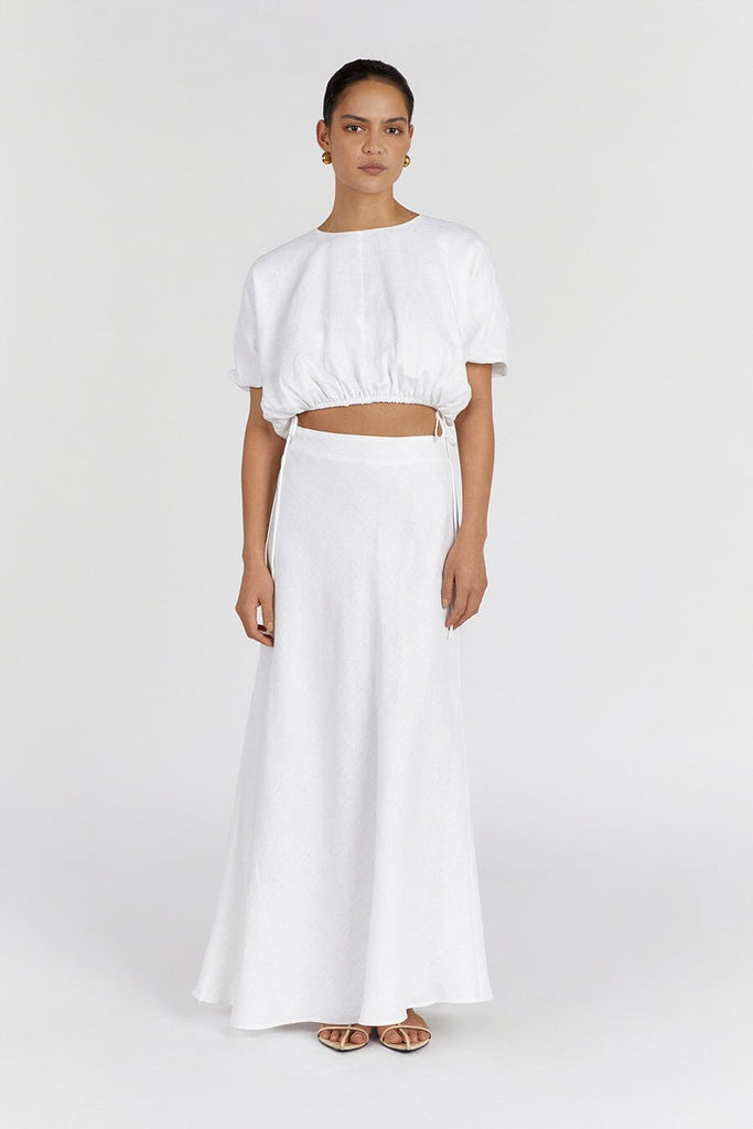 WHITE LINEN CROP TOP Dissh