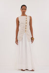 BAYLEE NATURAL SLEEVELESS LINEN TOP