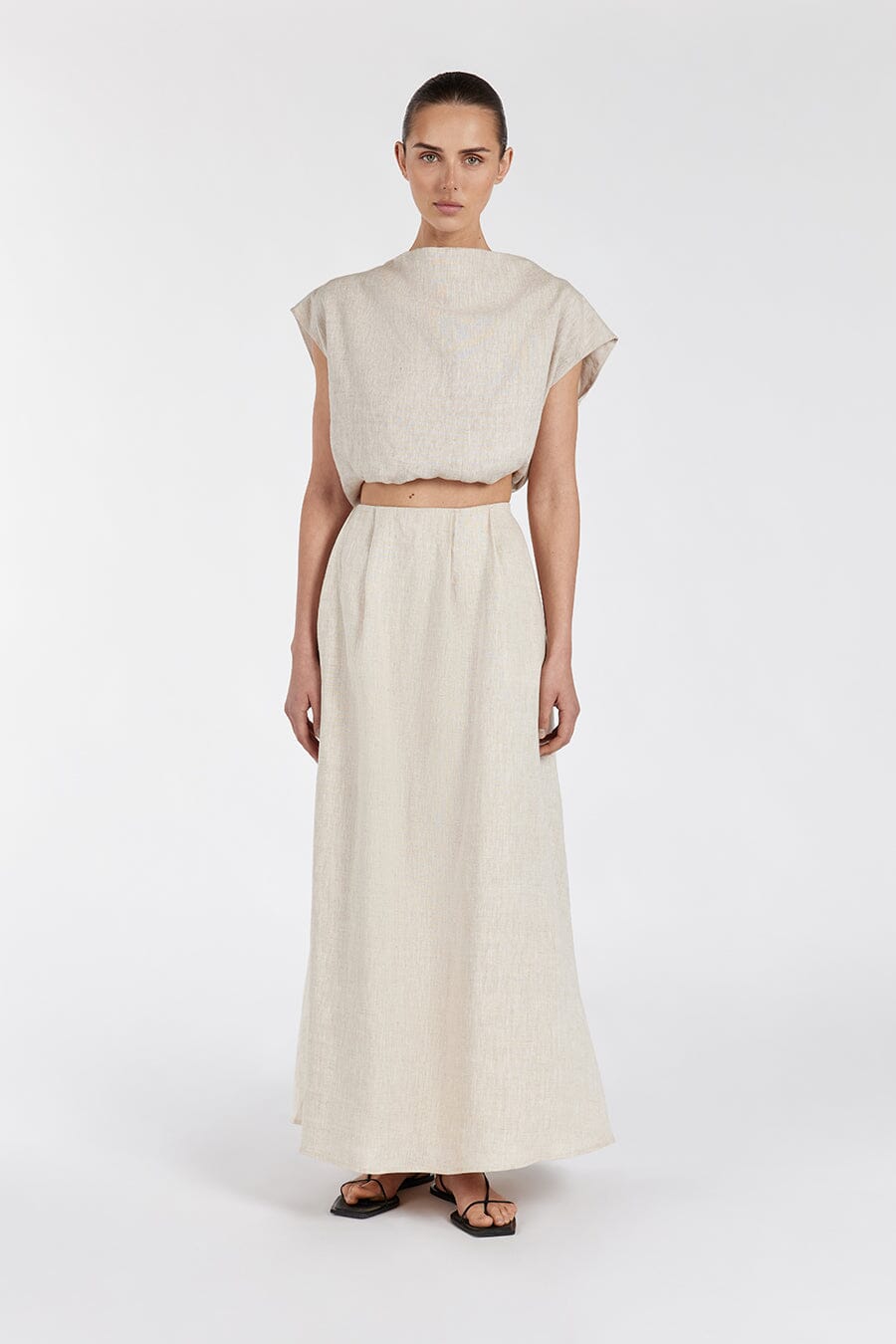 AMY NATURAL LINEN BUBBLE TOP - PRE ORDER Clothing DISSH Boutiques