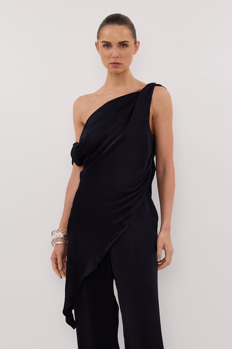EVE INK ASYM SATIN TOP Clothing DISSH Boutiques