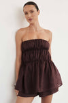 ARTIE WALNUT RAMIE STRAPLESS TOP