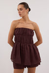 ARTIE WALNUT RAMIE STRAPLESS TOP