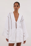 LINDSAY WHITE LINEN KIMONO TOP