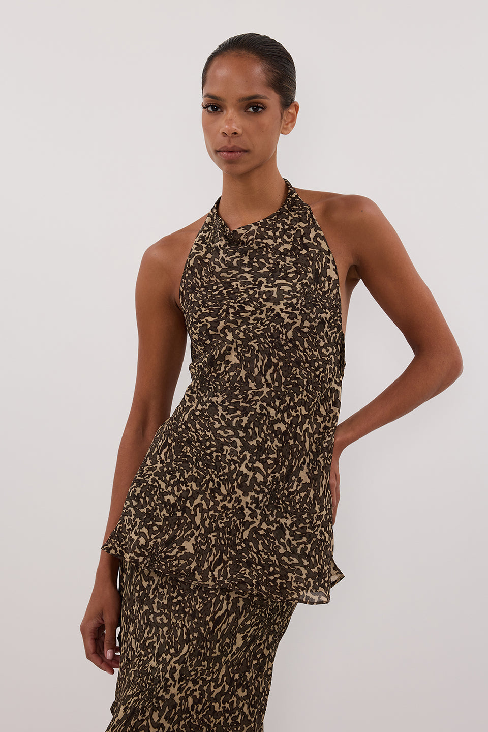 MARVILLA CHOC HALTER TOP - PRE ORDER Clothing DISSH Boutiques 6 CHOCOLATE