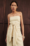 PIPPY BUTTERMILK LINEN STRAPLESS TOP