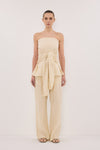 PIPPY BUTTERMILK LINEN STRAPLESS TOP