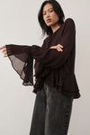 BODHI DARK CHOC LONG SLEEVE TOP