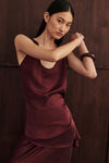 LETTIE MERLOT SILK CAMI TOP