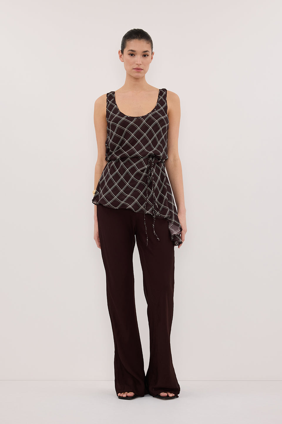 ARLINGTON CHOC SLEEVELESS CAMI TOP Clothing DISSH Boutiques