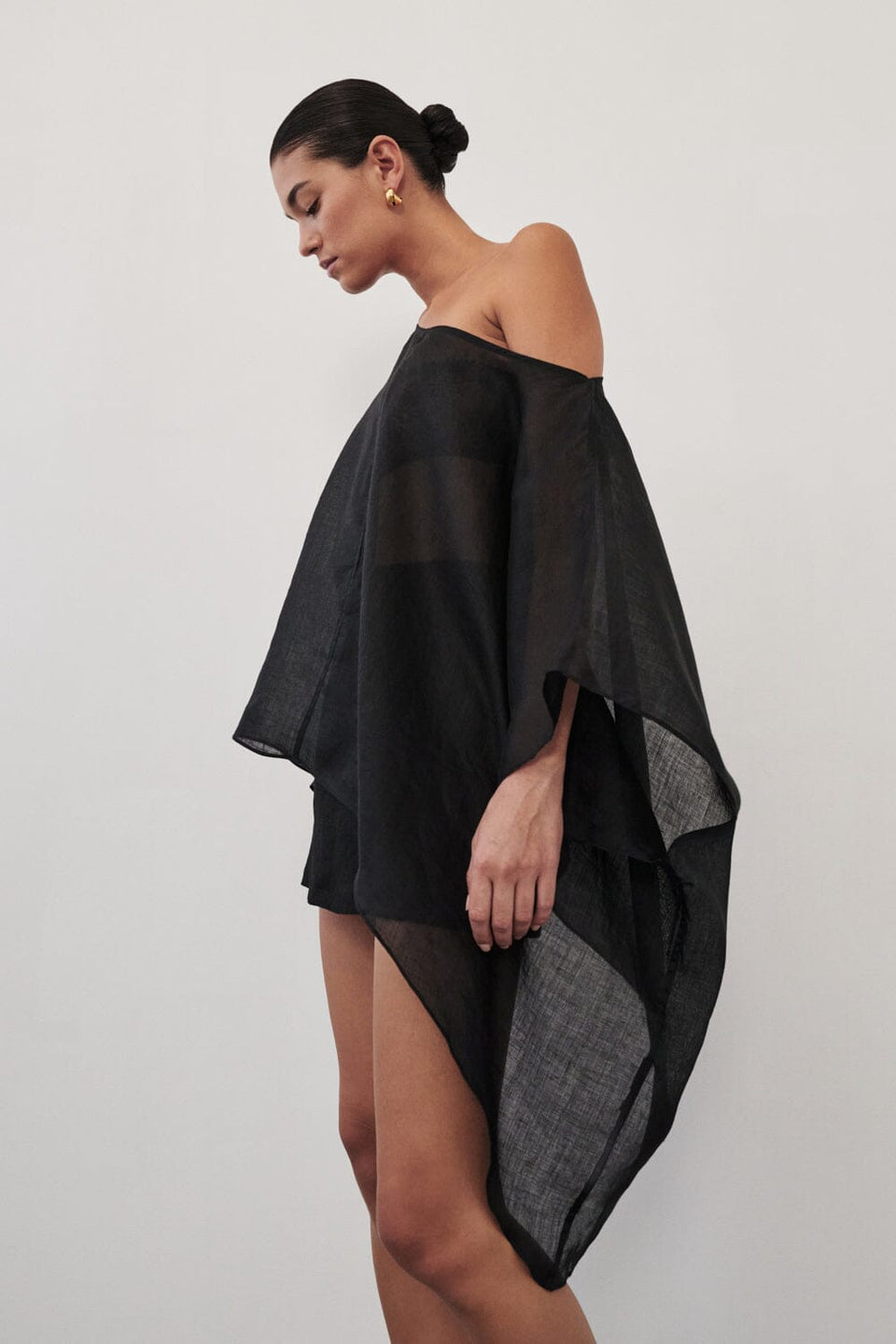 BRIANNE BATWING BLACK RAMIE TOP Clothing DISSH Boutiques