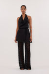 HAYLEE BLACK LINEN COWL TOP - PRE ORDER