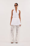 HAYLEE WHITE LINEN COWL TOP - PRE ORDER