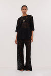 WILMA BLACK LACE TEE