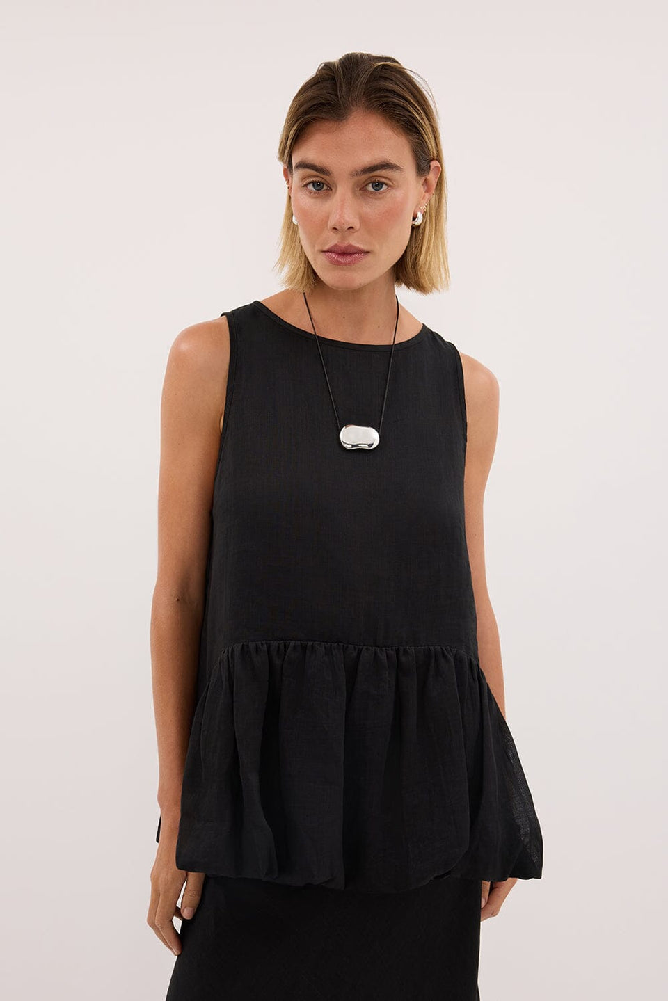 ARLO BLACK RAMIE DROP WAIST TOP Clothing DISSH Boutiques