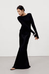 CHARLI BLACK SATIN MAXI SKIRT