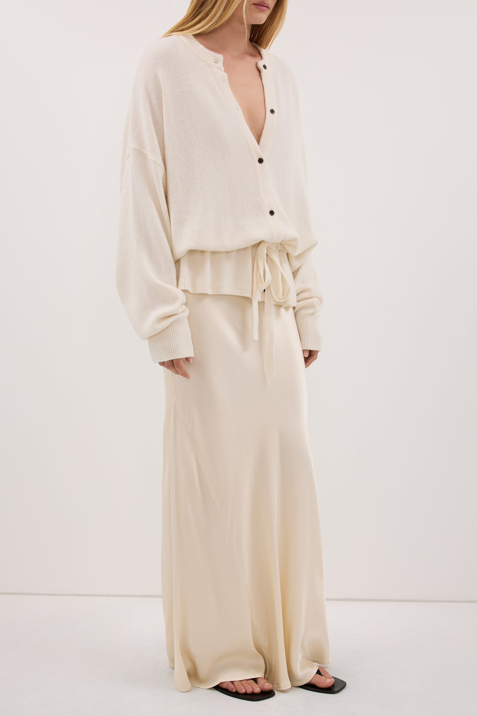 CHARLI CREAM SATIN MAXI SKIRT