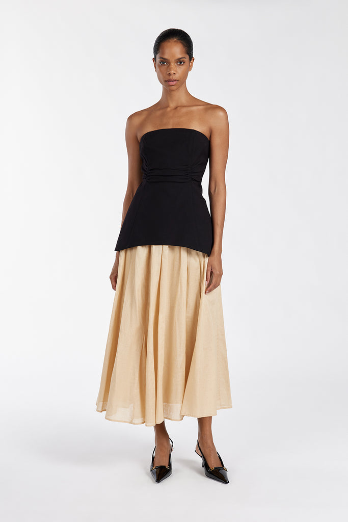 TIA SAND LINEN CIRCLE SKIRT Dissh