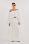 LAYNE WHITE RAMIE MAXI SKIRT