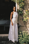 HALLIE WHITE LINEN MIDI SKIRT