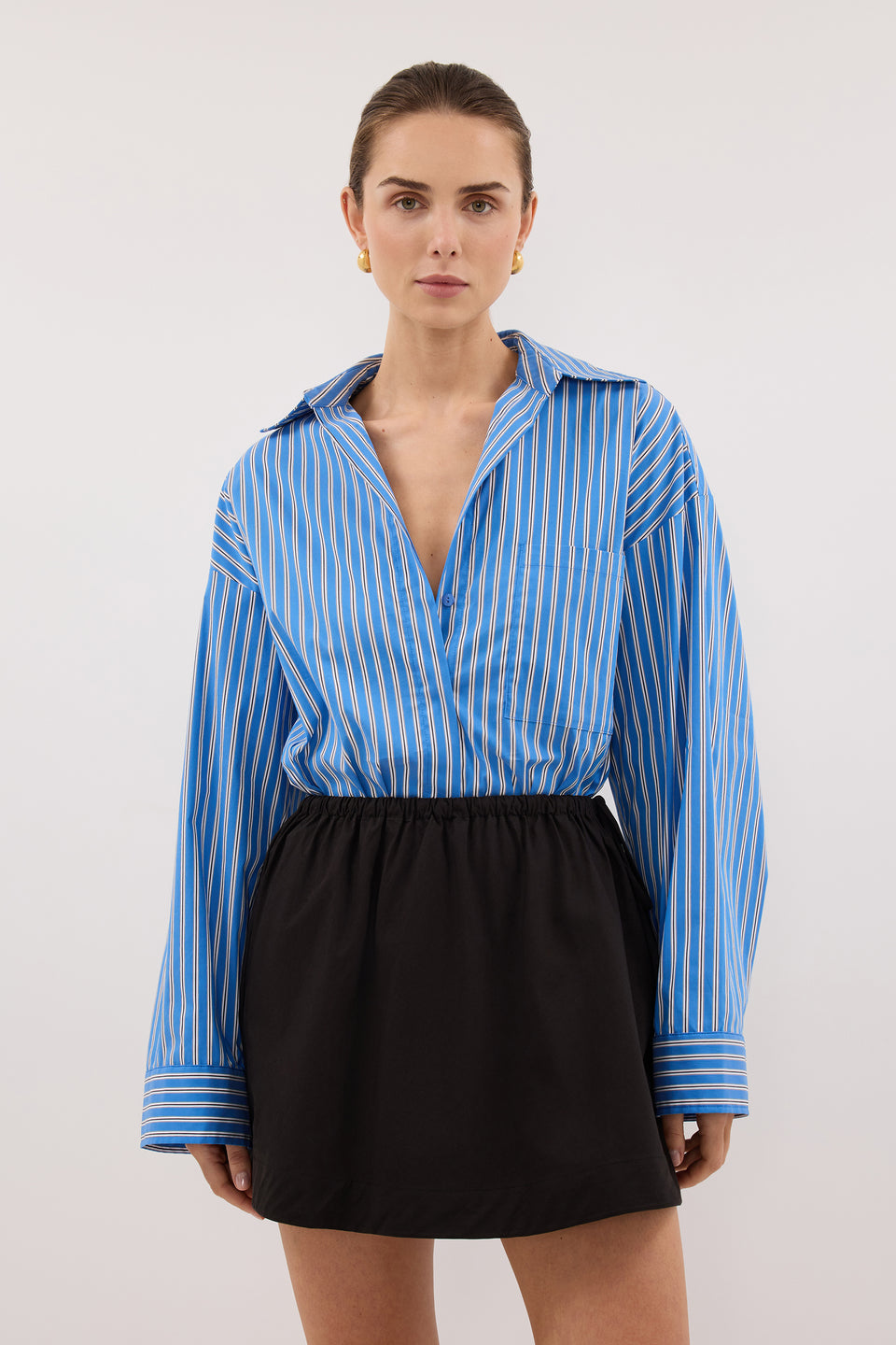 ROMI BLACK COTTON MINI SKIRT