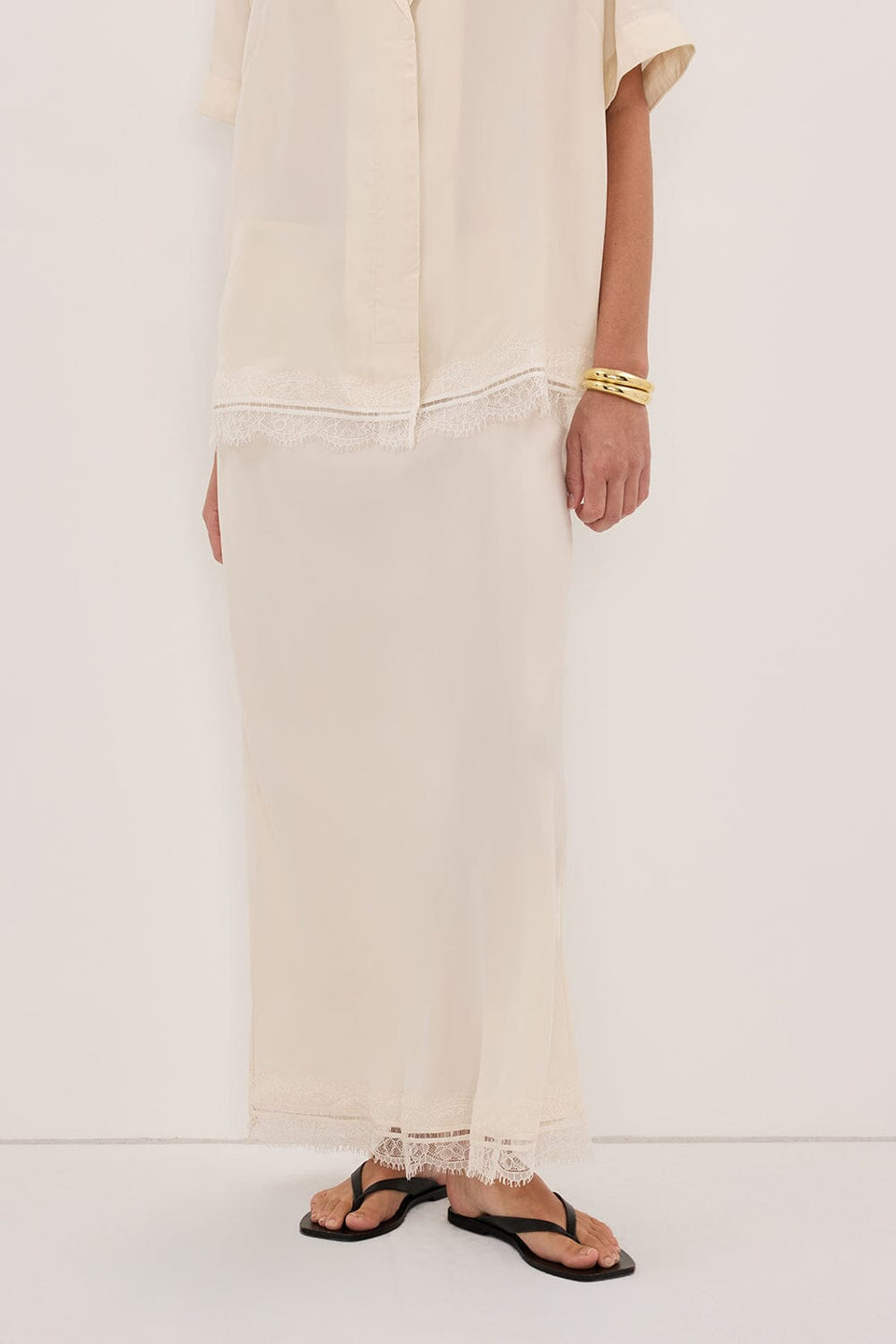 ANDREA SANDSTONE CUPRO LACE MIDI SKIRT - PRE ORDER Accessories DISSH Boutiques