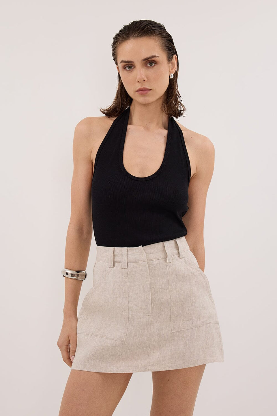 EVA NATURAL LINEN SKORT Clothing DISSH Boutiques