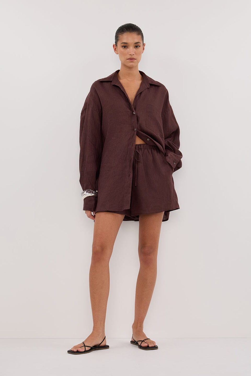 LUNE WALNUT LINEN SHORT Clothing DISSH Boutiques