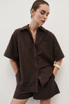 ELARA CHOCOLATE DRAWSTRING SHORT