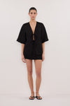 EVIE BLACK LINEN SKORT