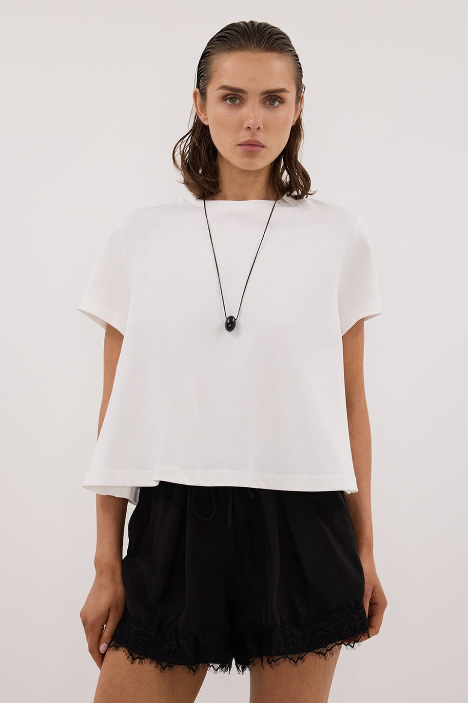 ANDREA BLACK CUPRO LACE SHORT Clothing DISSH Boutiques