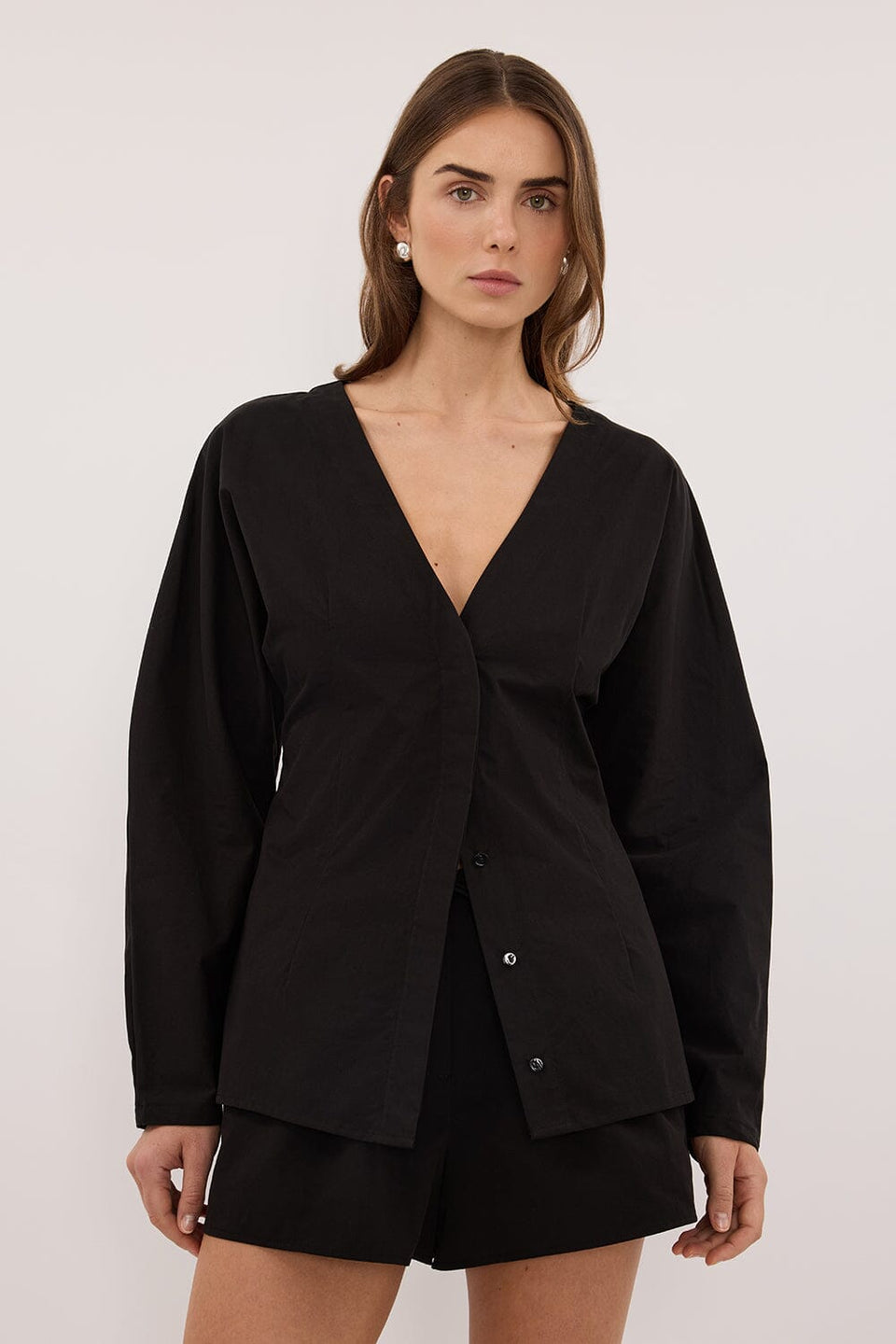 EDENA BLACK COTTON SHORT