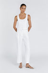 RYAN  WHITE  LINEN TAPERED PANT