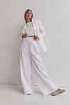 LAIKEN WHITE WIDE LEG LINEN PANT