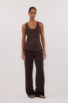 PERCY BITTER CHOC SILK PANT