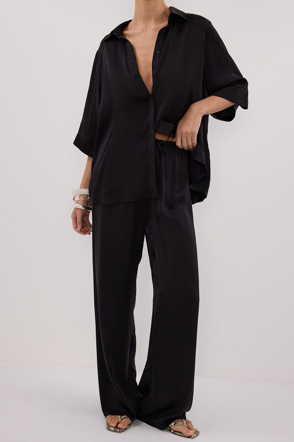 PERCY BLACK SILK PANT Clothing DISSH Boutiques